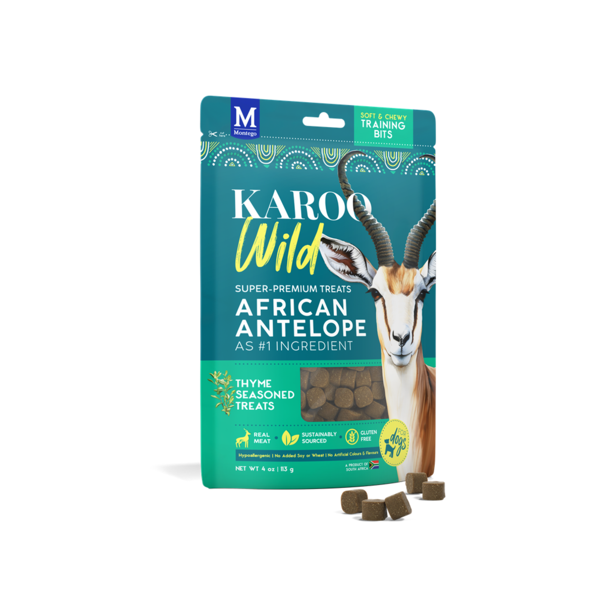 KAROO Wild Trail Bites – Antilope med urter (Oregano, Rosmarin eller Timian)