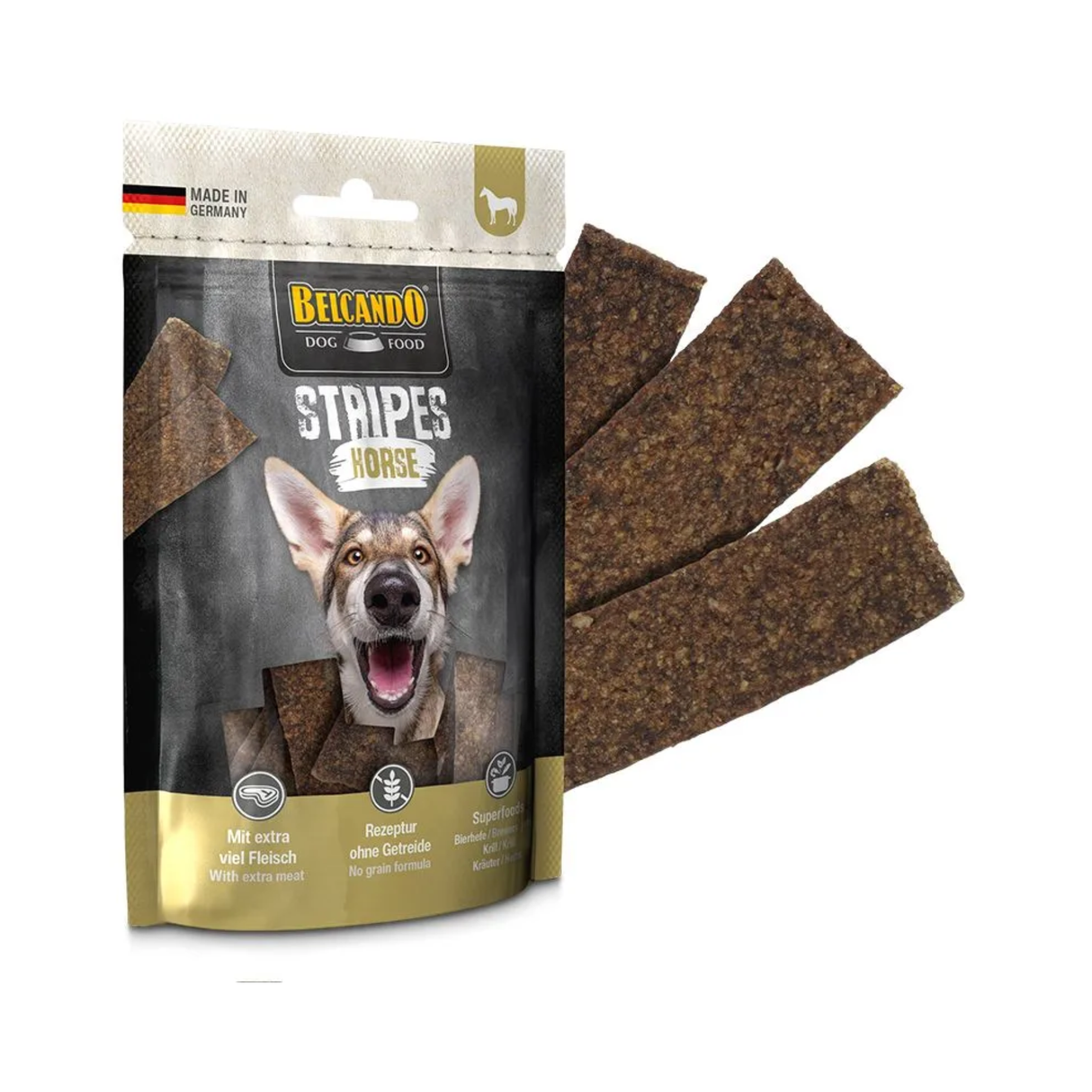 Belcando Stripes Horse 70 g – Kornfri Hestestrips med Superfoods