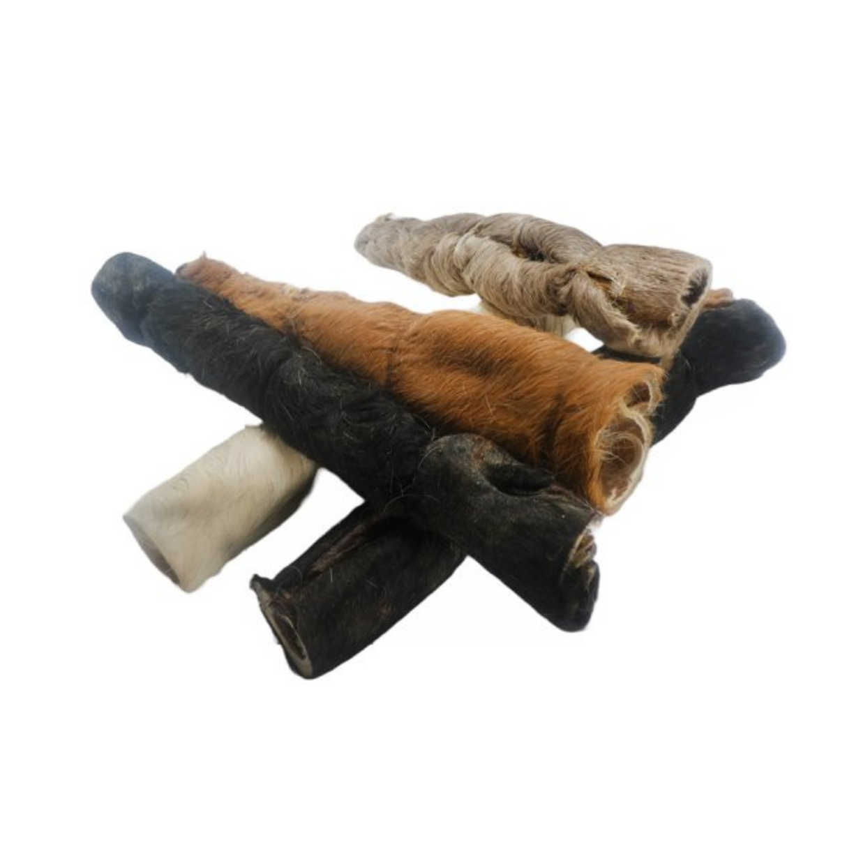 Whesco Okse Tyggerulle med Pels 25 cm – 5 stk. Pose