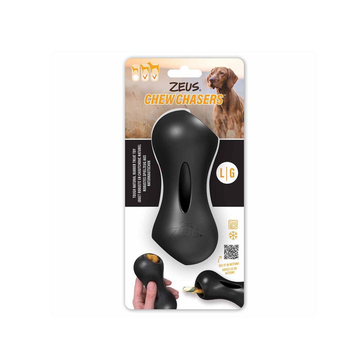 Zeus ChewChasers Treat Peanut – Aktiveringslegetøj med Godbidder (Vælg Størrelse)