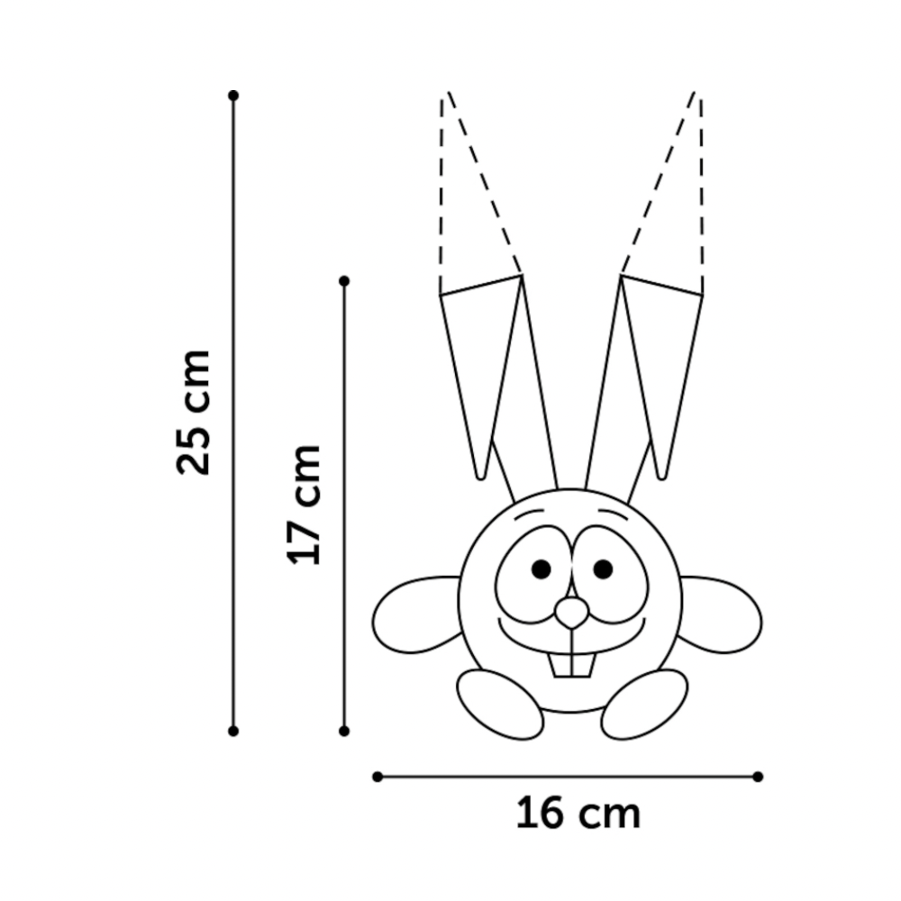 Cheery Rabbit – Blødt hundelegetøj med lange ører