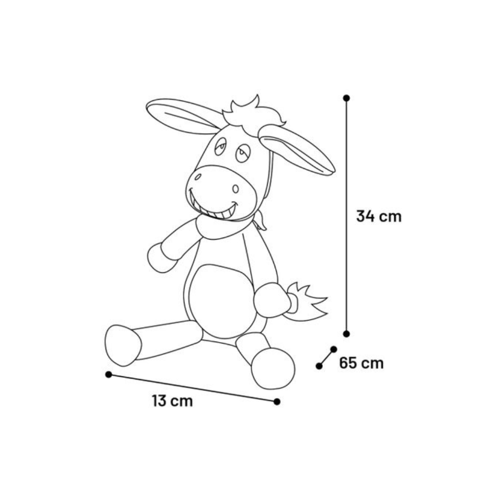 Flamingo Molly Donkey – Blødt hundelegetøj med piv (ca. 34 cm)
