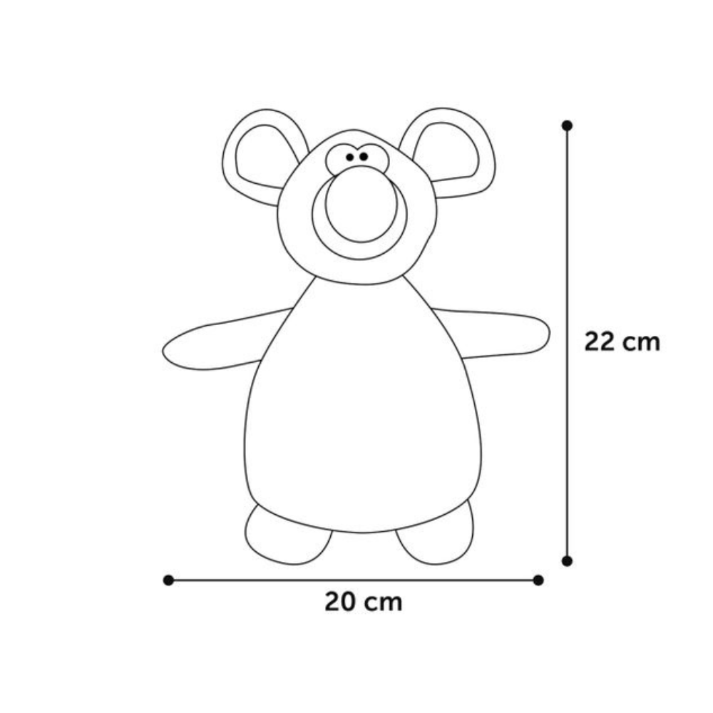 Flamingo Stacy Mouse – Blødt hundelegetøj med piv (22 cm)