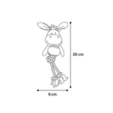 Flamingo Polly Donkey – Hundelegetøj til hvalpe med reb, tennisbold og piv