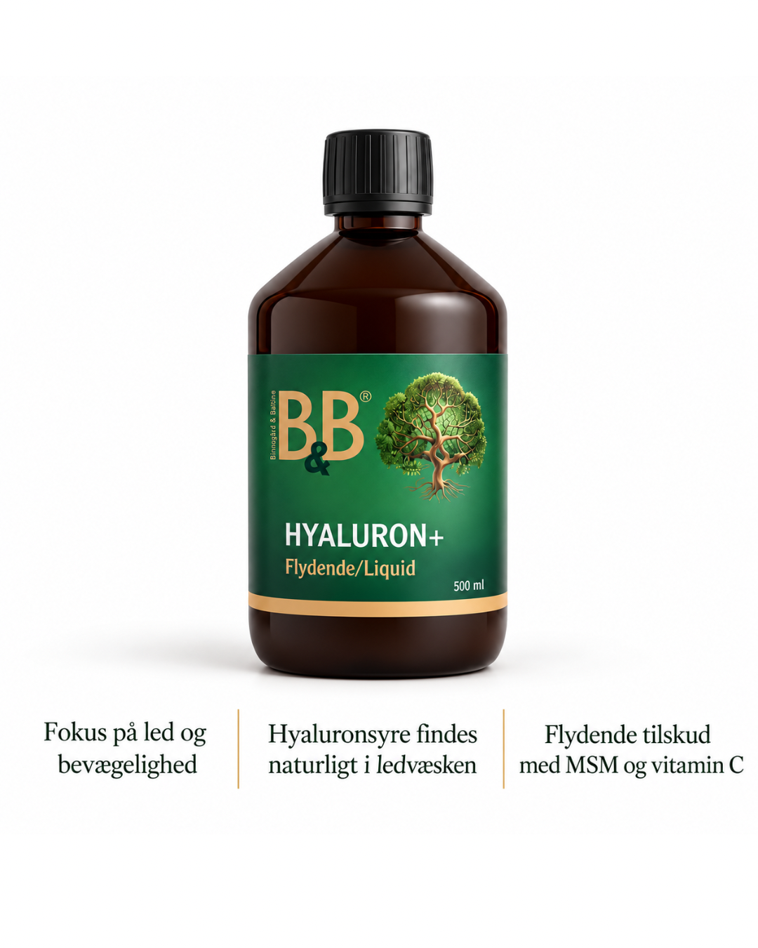 B&B Hyaluron+ Flydende – tilskud til hundens led og bevægelighed | 250 og 500 ml