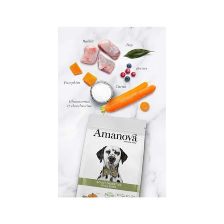 Amanova Adult Kanin – Kornfrit hundefoder til hunde med sart fordøjelse