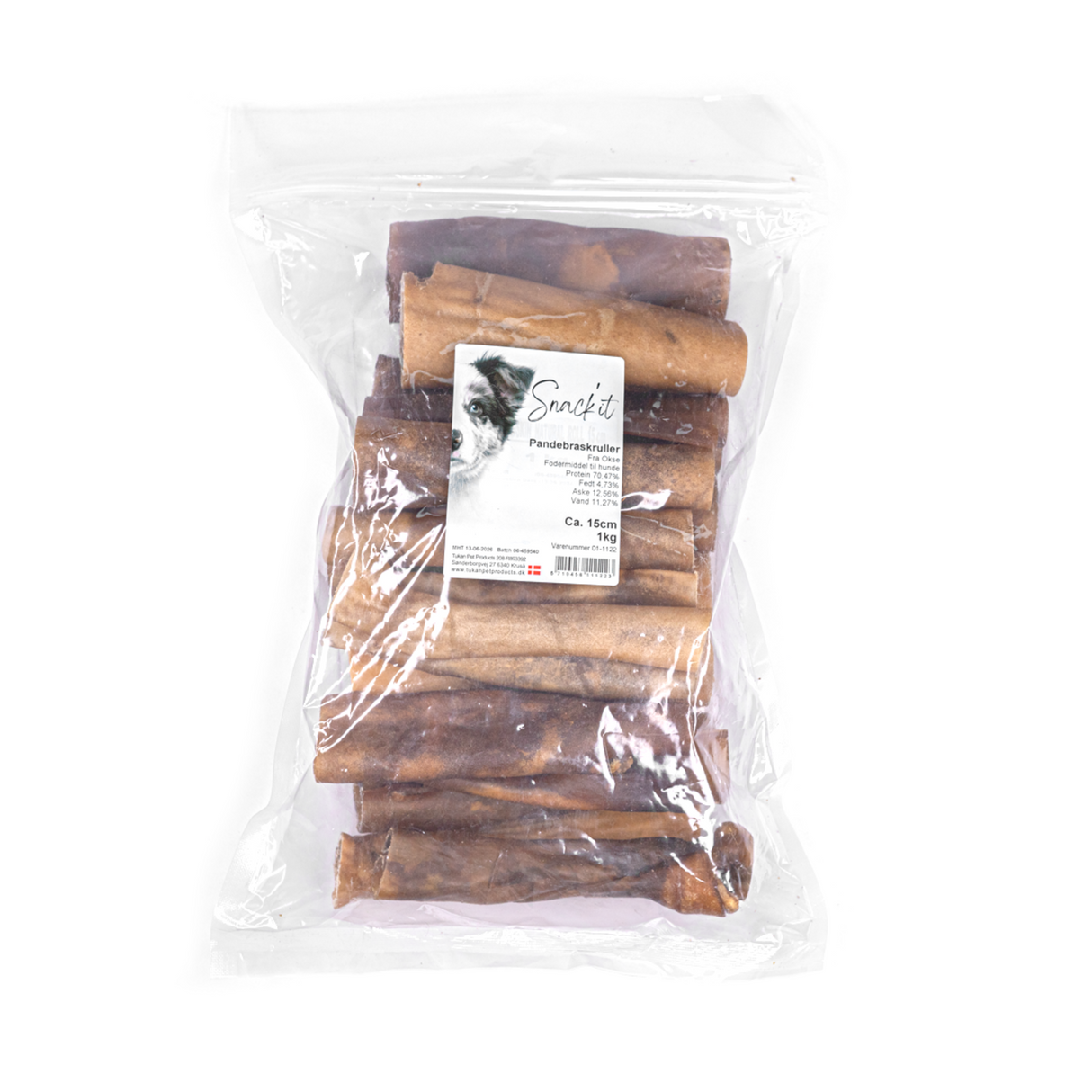 Snack’it Pandebraskruller ca. 15 cm 1 kg – Lang tyggetid i 100 % okse