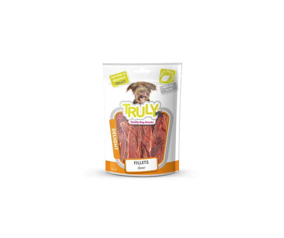 Truly Deer Filets 85g – Smagfulde godbidder af hjort og and til voksne hunde