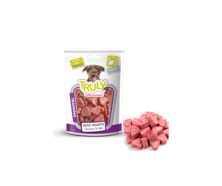 Truly Puppy Mini Hearts 90g – Bløde og smagfulde hvalpegodbidder