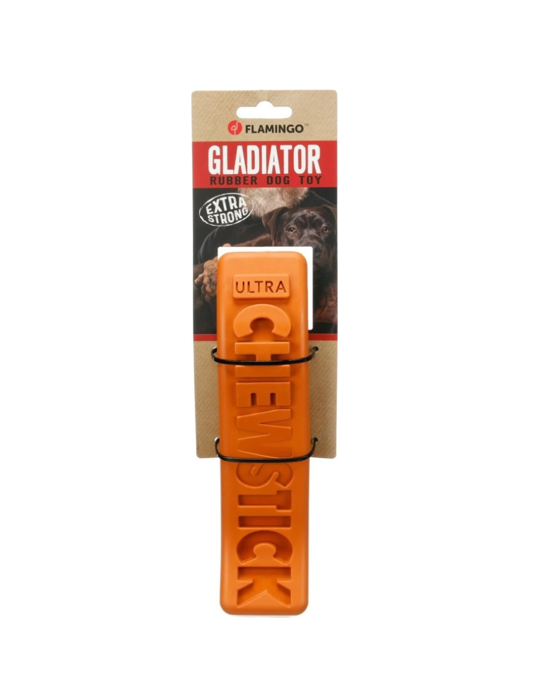 Gladiator Chewstick Orange – robust hundelegetøj i ekstra stærkt gummi