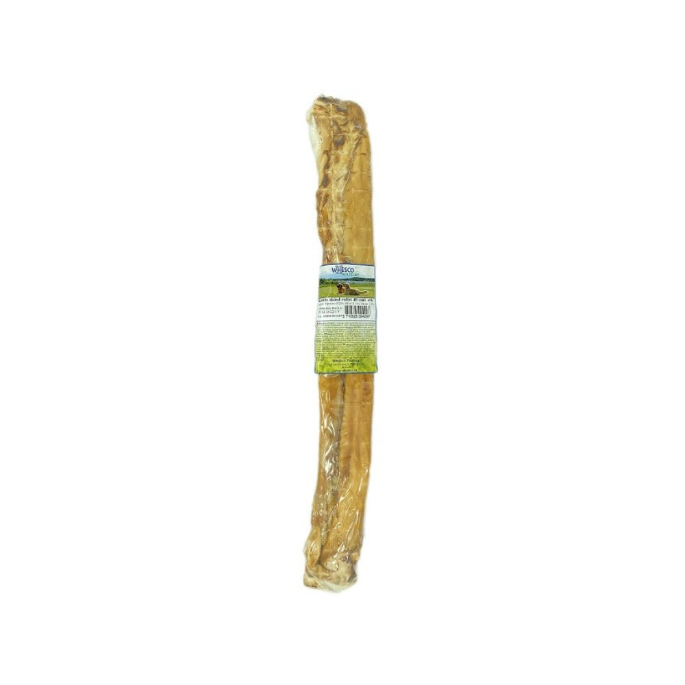 Whesco Kaninskind med pels rullet 40 cm – naturlig snack med ekstra funktion