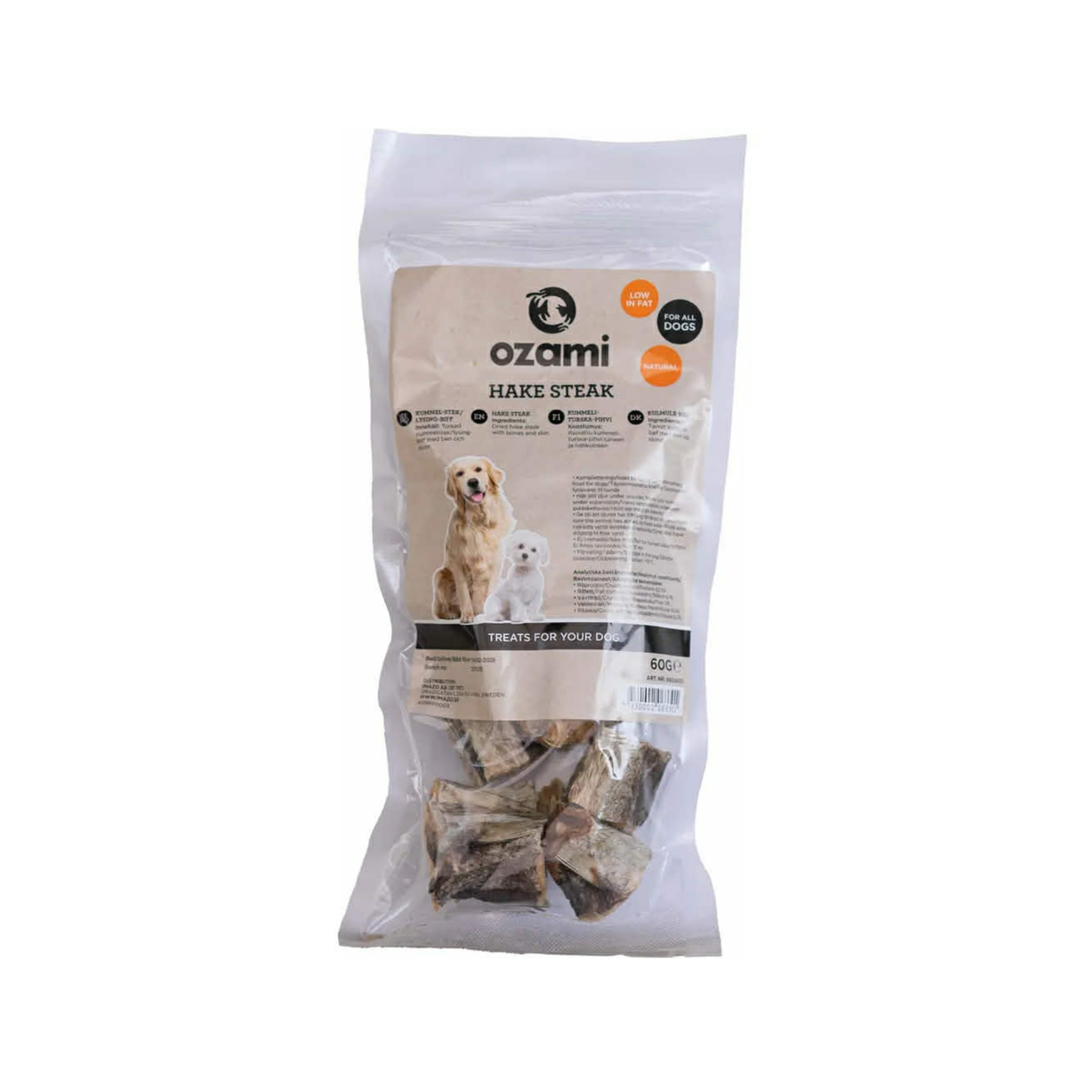 Ozami Dog Snack Hake Steak (kulmule) – 100 % naturlig fiskesnack med masser af smag