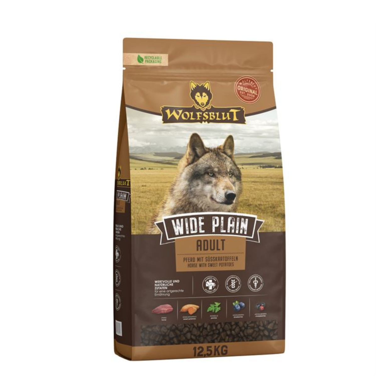 Wolfsblut Wild Horse Adult – Kornfrit hundefoder med hest til sensitive hunde (Medium)