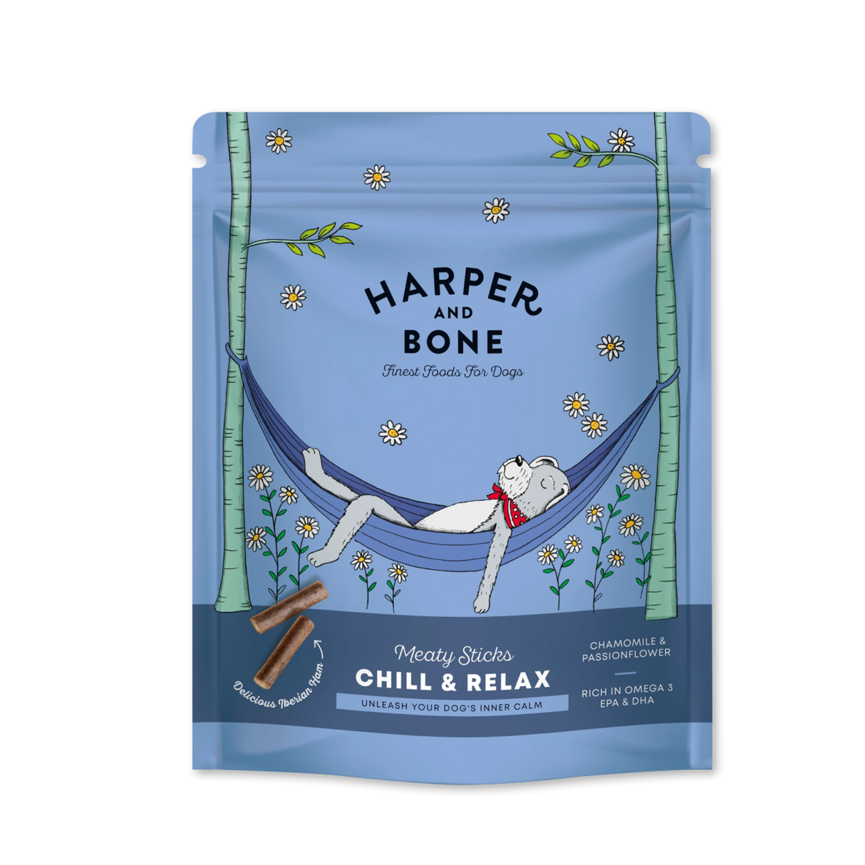 Harper & Bone Chill and Relax Meaty Sticks – bløde snacks til ro og afslapning