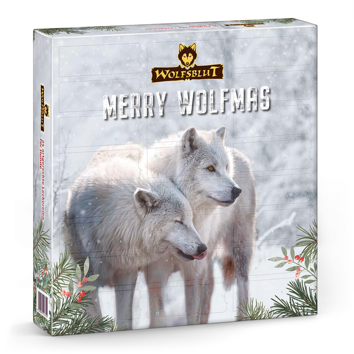 Wolfsblut Julekalender til hunde – 24 sunde julegodbidder med kød & kærlighed
