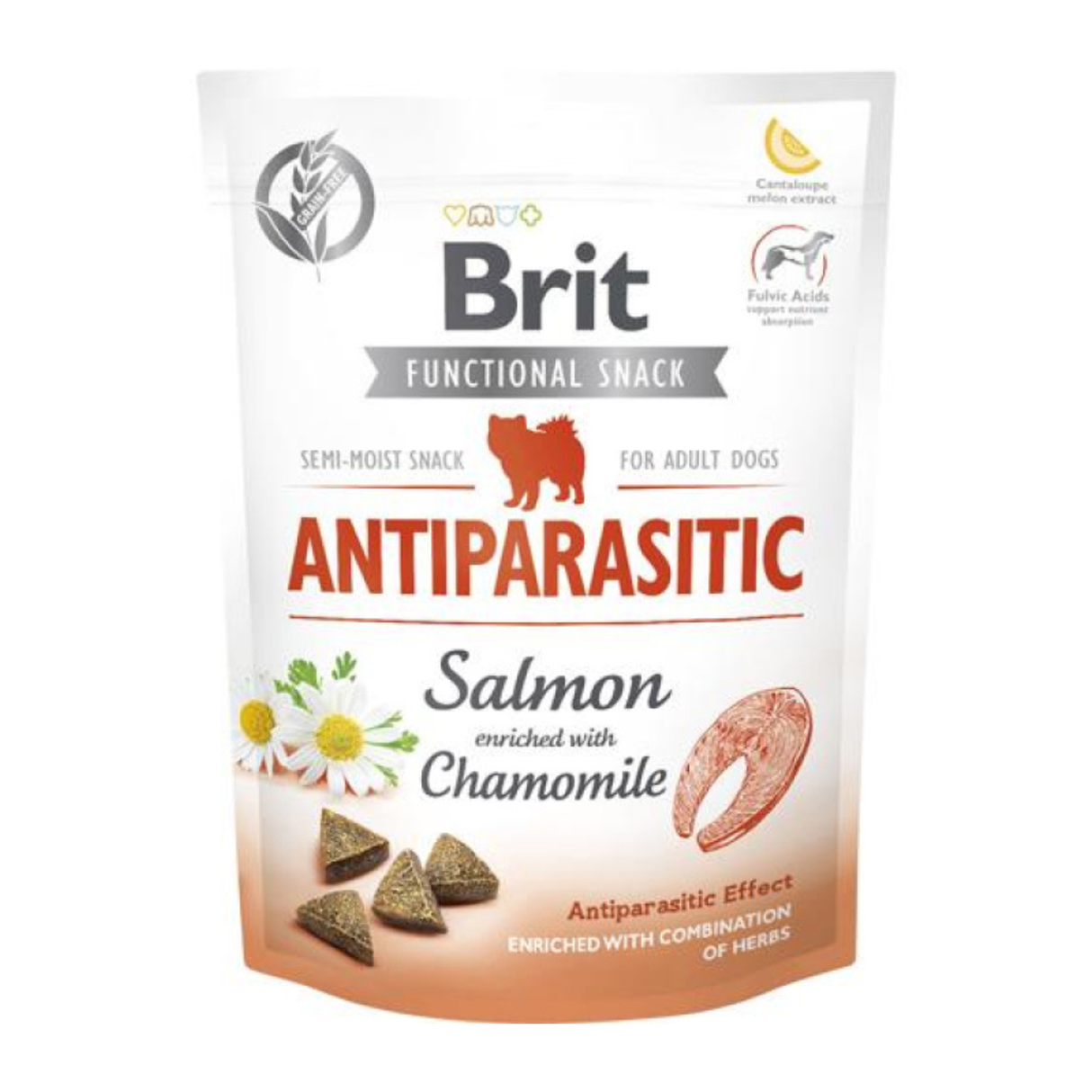 Brit Care Functional Snack Antiparasitic – laks & Kamille | Naturlig beskyttelse mod parasitter