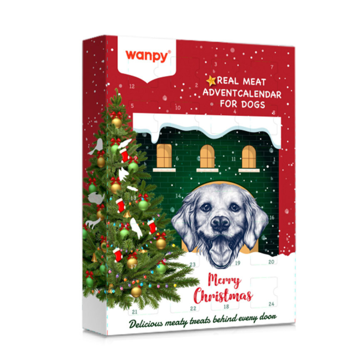 Wanpy Christmas Julekalender Hund – 24 låger med kornfri godbidder