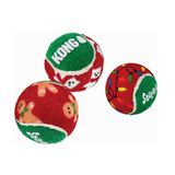 KONG Holiday SqueakAir Ball 6-pack – jule-tennisbolde med pivelyd
