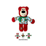 KONG Holiday Wild Knots Bear – julebamse med reb, lyd & tørklæde