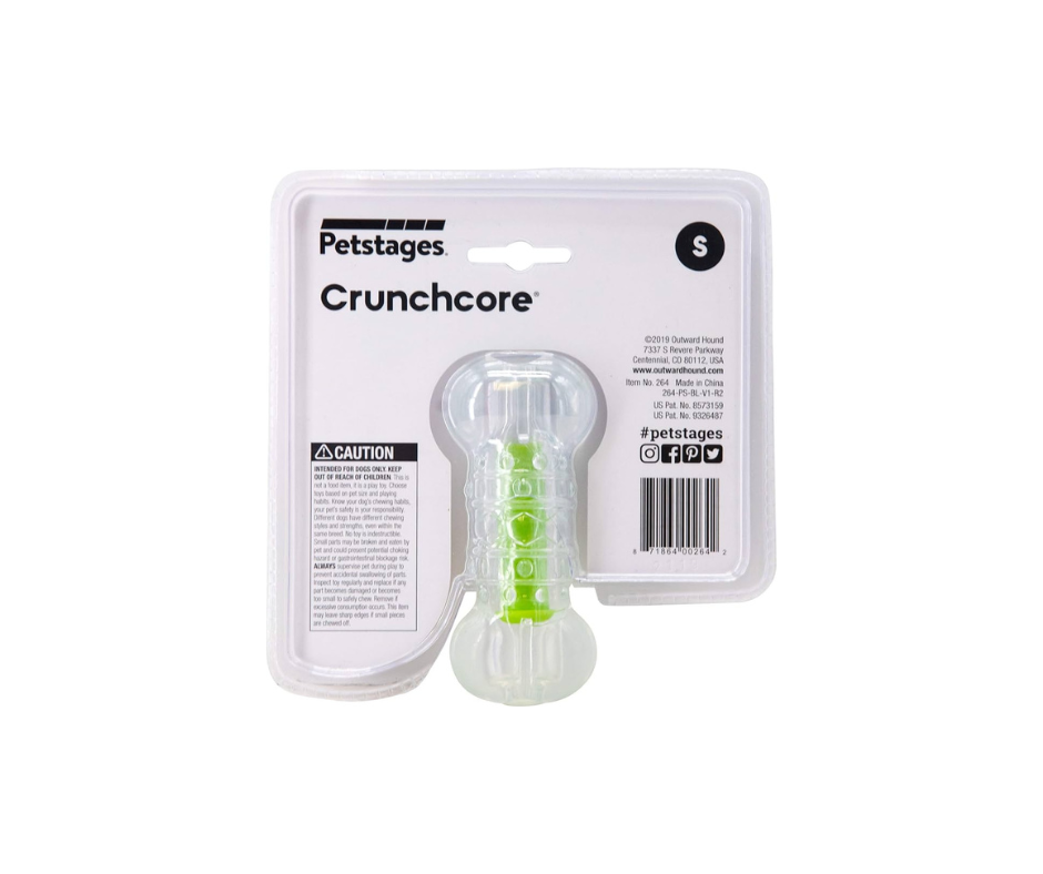 Petstages Crunchcore Bone XS – Holdbart tyggelegetøj med sprød kerne (8 cm)