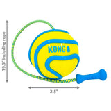 KONG Bunji High-Viz Ball – Selvlysende kastebold med elastiksnor (ass. farver)