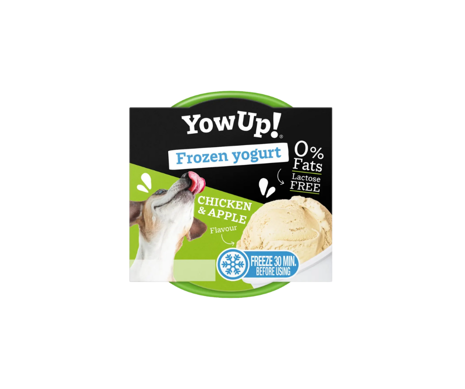 YowUp Frozen Yoghurt – Lækker og sund is til hunde og katte (110 g) Vælg mellem: Baconkage – Laksetatar – Kylling & æblesmag