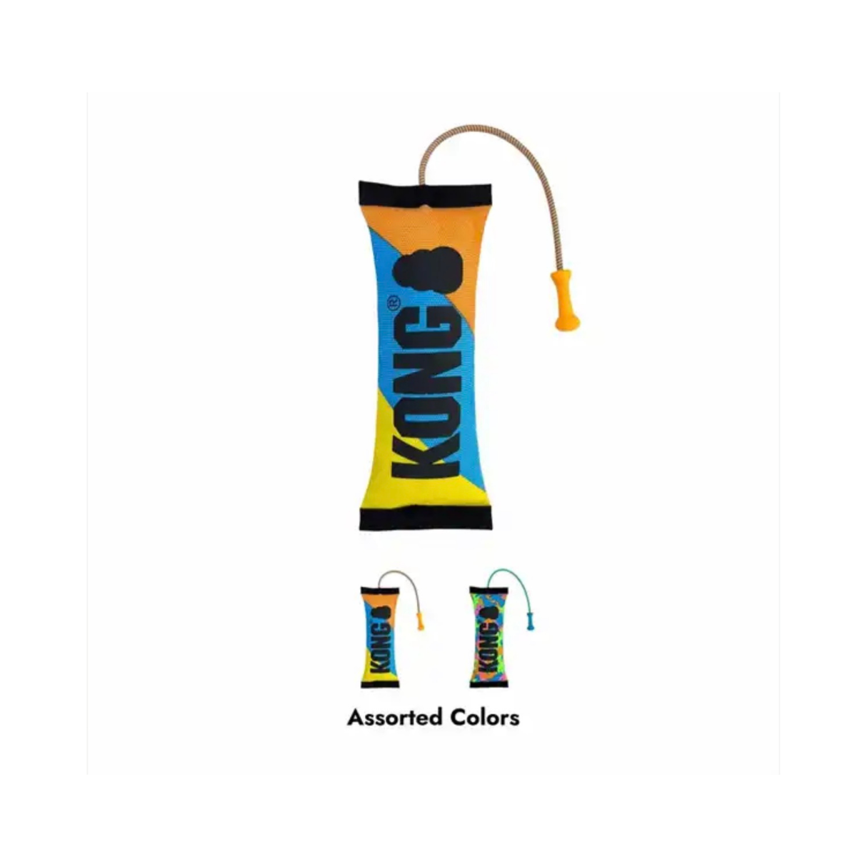 KONG Bunji High-Viz Bumper – synligt apportlegetøj med reb og piv (58,5 cm)