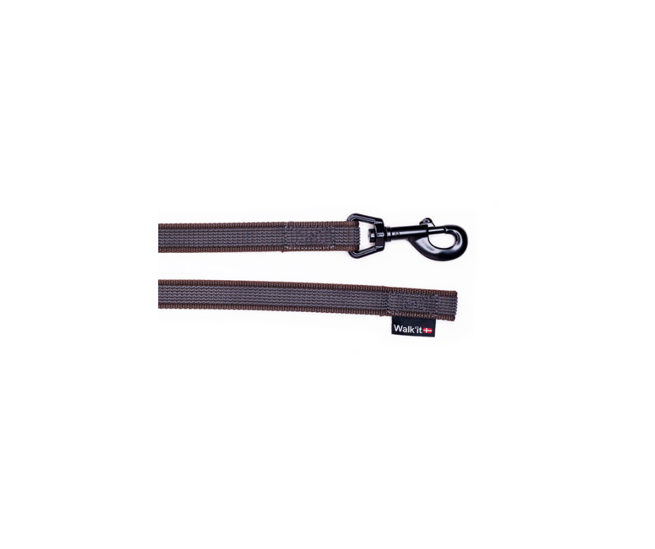 Walk'it hundesnor Anti-slip Sporline Sort – Sikker og skridsikker line (S / M / L)