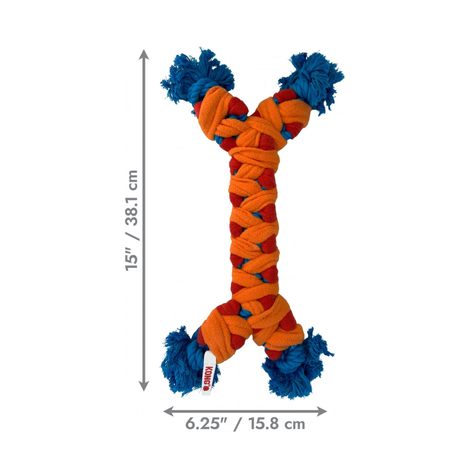 KONG Rope Rally Bone – slidstærkt trække- og ruskelegetøj
