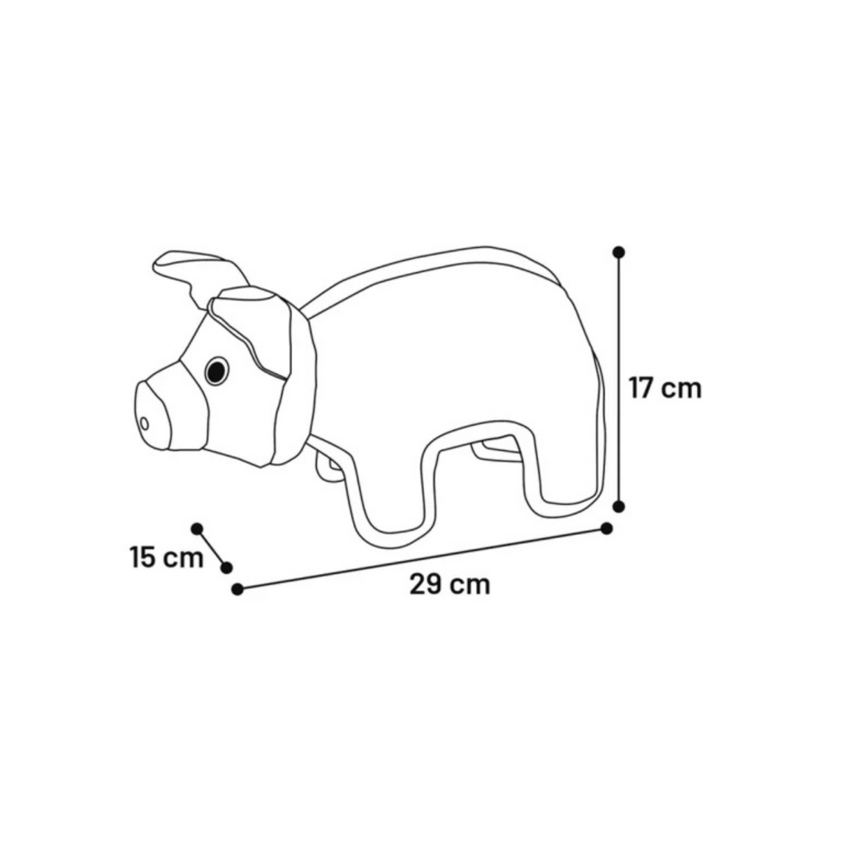 DT STRONG STUFF Piglet Blue – Slidstærkt hundelegetøj med piv (29 cm)