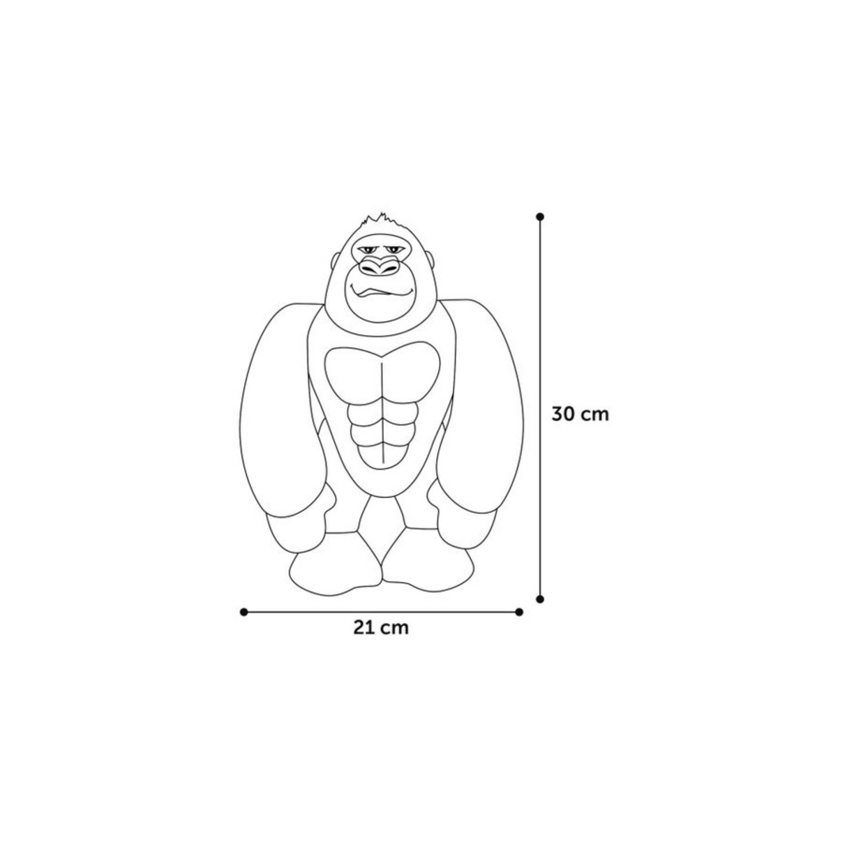 DT Kiga Gorilla – Blød plysbamse med squeaker og ekstra slidstyrke (30 cm)