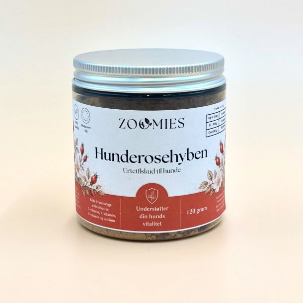 Zoomies Hunderosehyben 125 g – naturligt hybenpulver til hunde