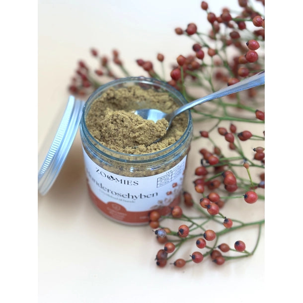 Zoomies Hunderosehyben 125 g – naturligt hybenpulver til hunde