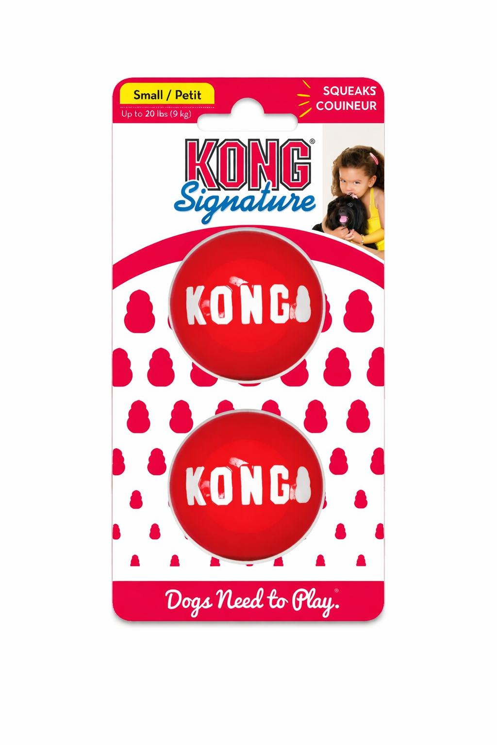 KONG Signature Ball Small 2-pak – Ekstra Holdbar Apportbold 5 cm