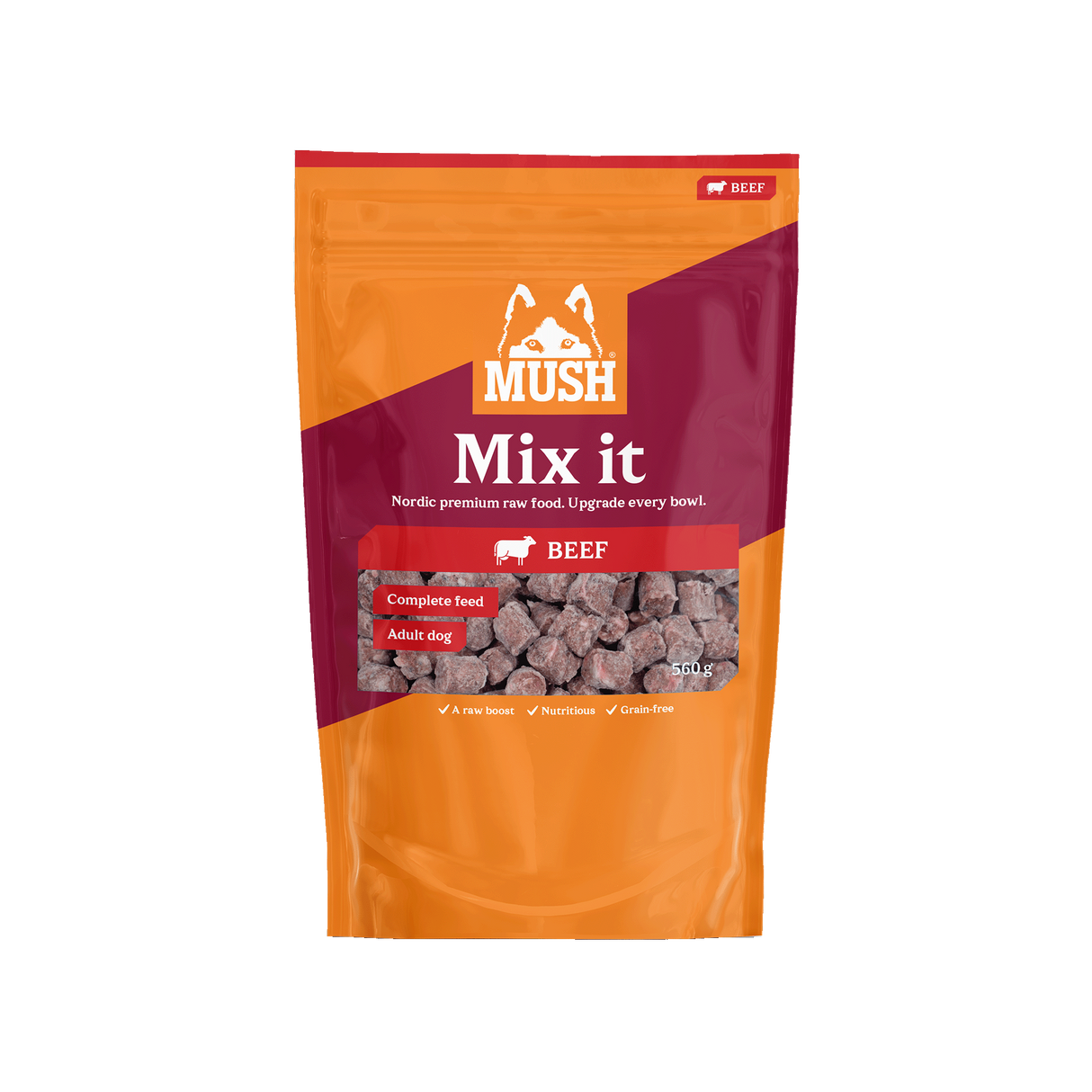 MUSH Mix it Beef – komplet BARF med oksekød til topping eller fuldfoder