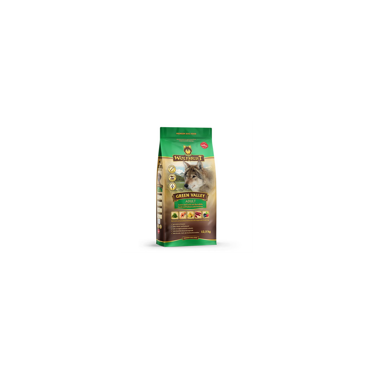 Wolfsblut Green Valley – Kornfrit hundefoder med lam og laks i topkvalitet 12,5 kg