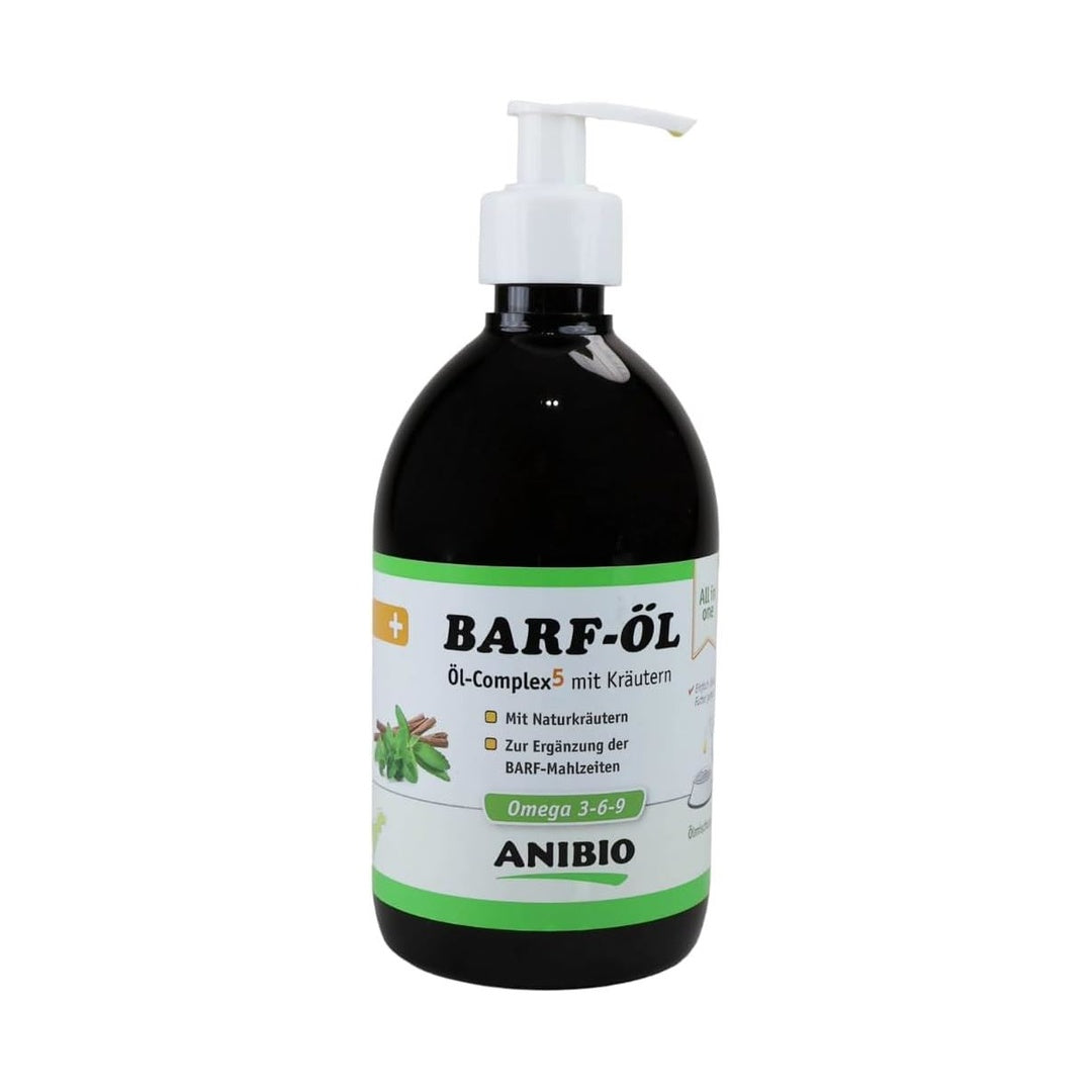 Anibio BARF Olie 500 ml – 5 koldpressede olier med omega-3, 6 & 9