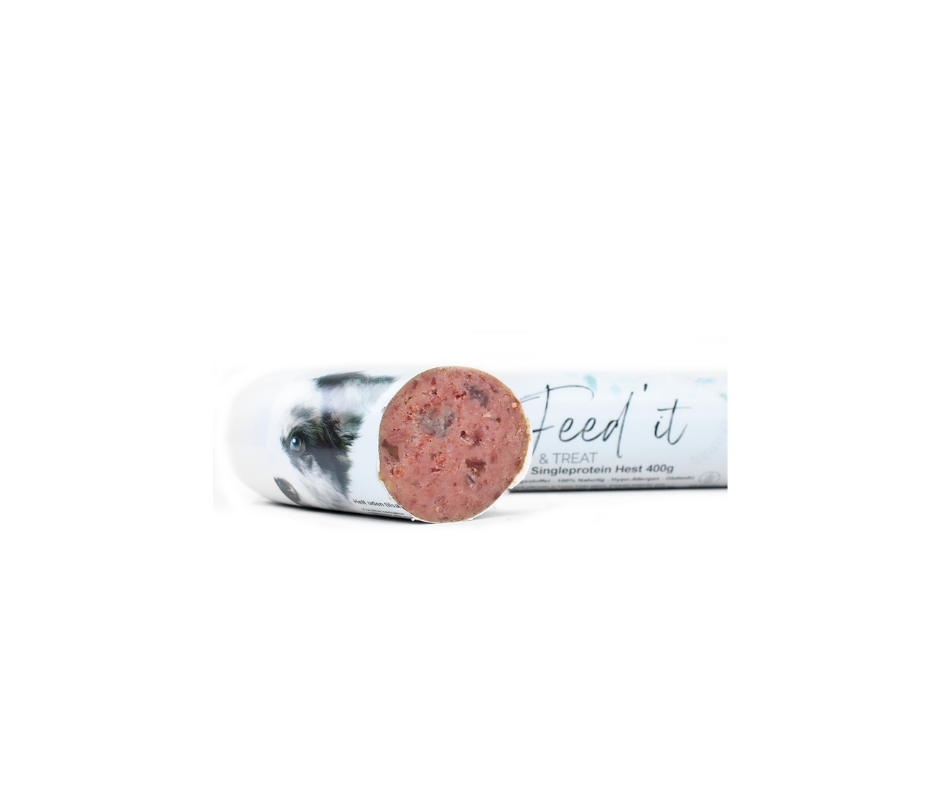 Feed'it & Treat Singleprotein Hest 400g – Fuldfoder og godbidder til hunde