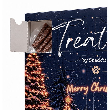 Treat'it by Snack'it Julekalender til hunde – 24 låger med lækre snacks, 195 g (sendes midt uge 46)