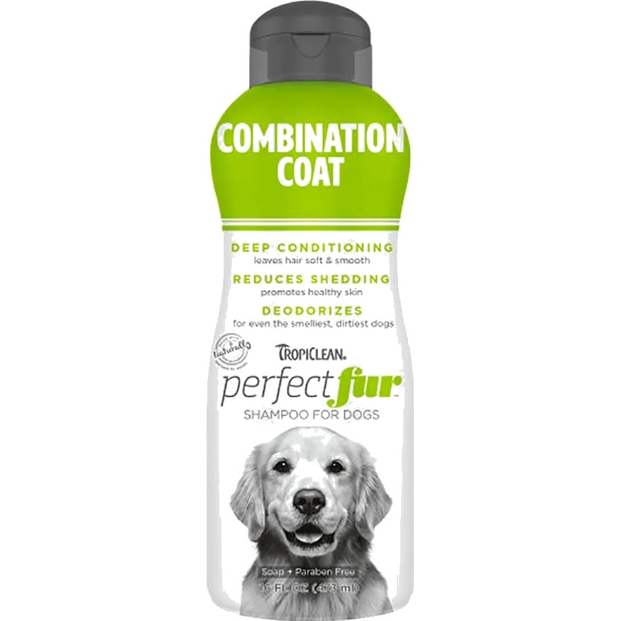 TropiClean Perfect Fur Combination Coat Shampoo 473 ml – Til hunde med blandet pelsstruktur