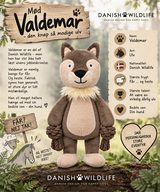 Danish Wildlife Ulv Valdemar – hundebamse med knitrelyd og aftagelig piv
